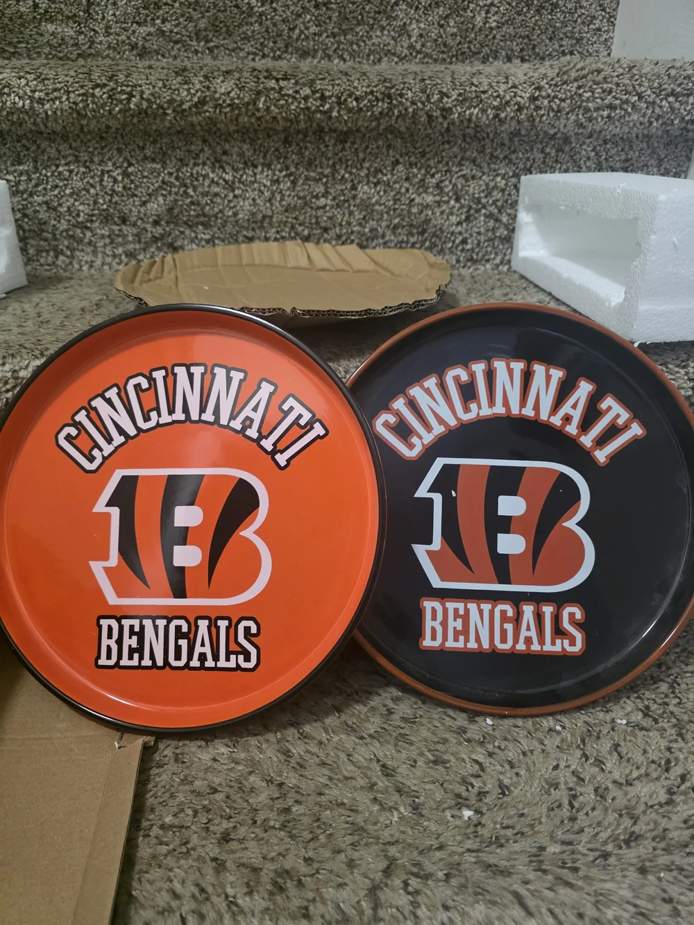 NFL Cincinnati Bengals Round Plate Set - Black & Orange